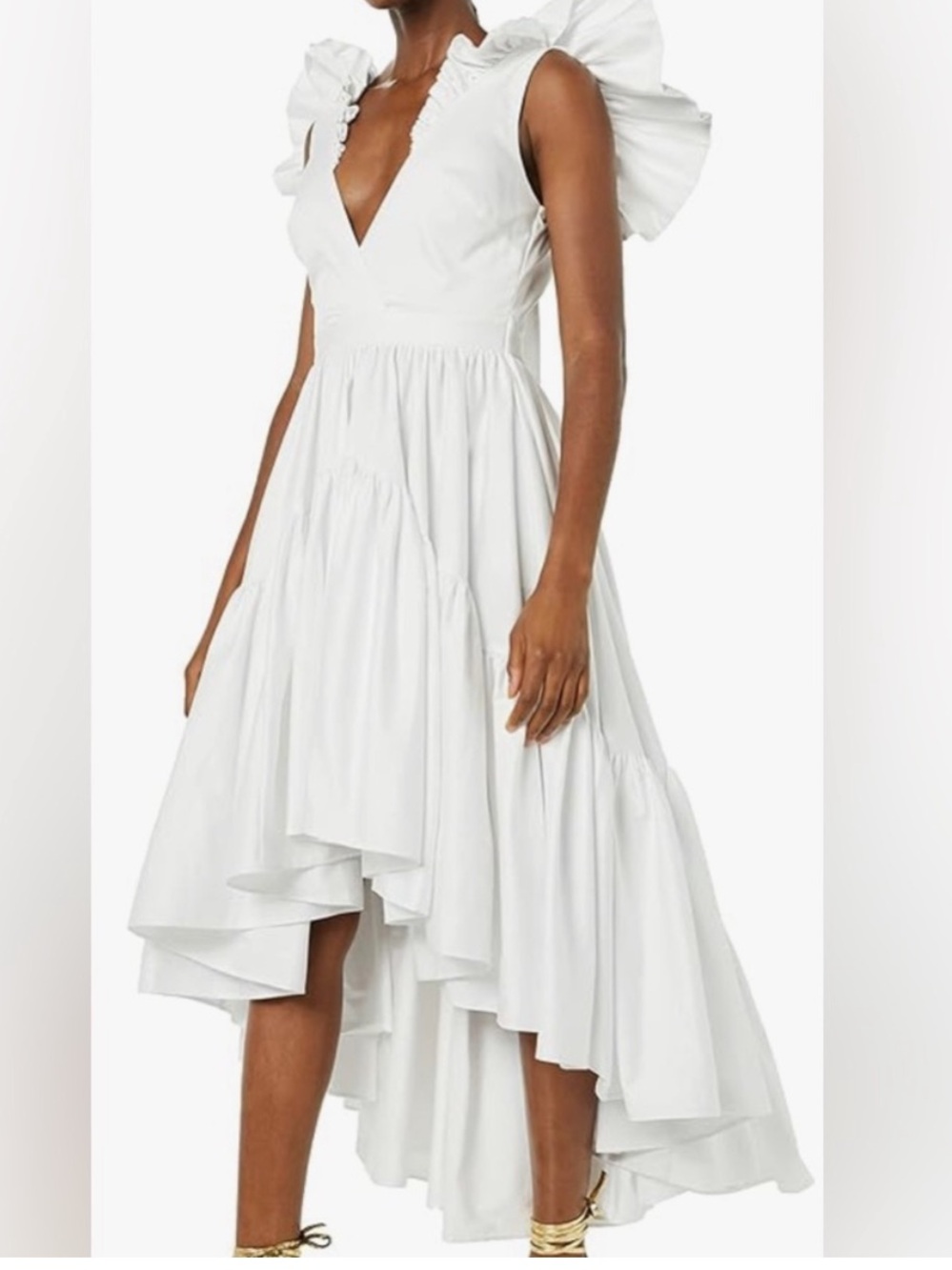 MAKING THE CUT Sienna’s Hi Low Ruffle Dress White Size M NEW